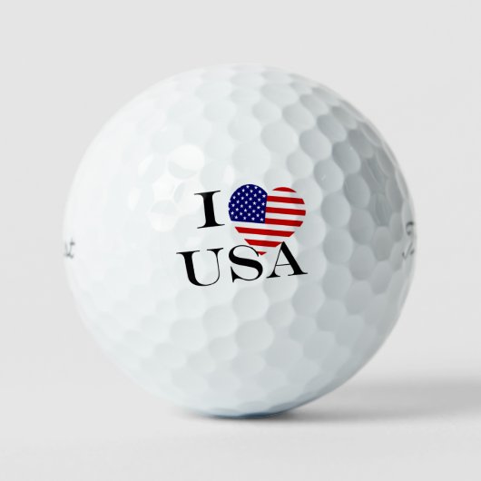 I Heartflag USA bk tpv1 gbcnt Golfballen (Voorkant)