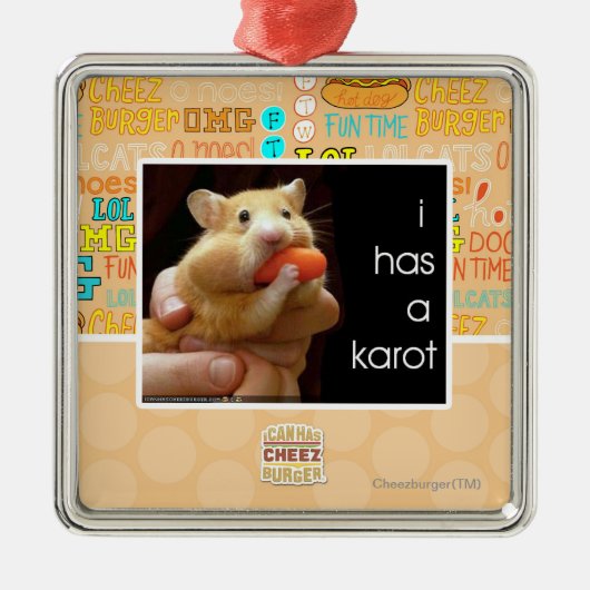 I heeft een karot metalen ornament (Voorkant)