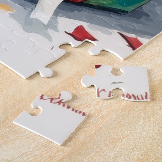 I Help Unpack! Funny Cat in Christmas Shipping Box Legpuzzel (Zijkant)