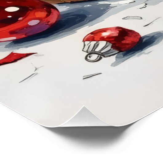 I Help Unpack! Funny Cat in Christmas Shipping Box Perfect Poster (Hoek)