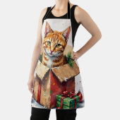 I Help Unpack! Funny Cat in Christmas Shipping Box Schort (Insitu)