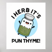 I Herb Het is Pun Thyme Funny Food Herb Pun Poster (Voorkant)