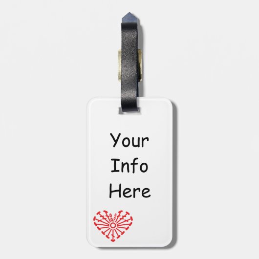 I het Hart haakt - het Hart haakt het Patroon van Bagagelabel (Achterkant verticaal)
