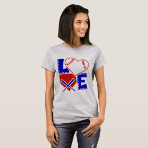 I het Honkbal van het Hart - de Knuppel van de Bal T-shirt