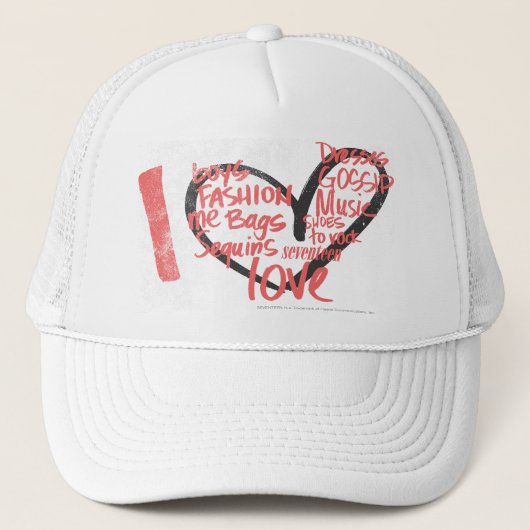I het Roze van Graffiti van het Hart Trucker Pet (Voorkant)