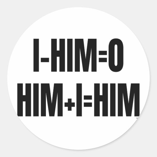 I - HIJ = 0 Sticker (Voorkant)