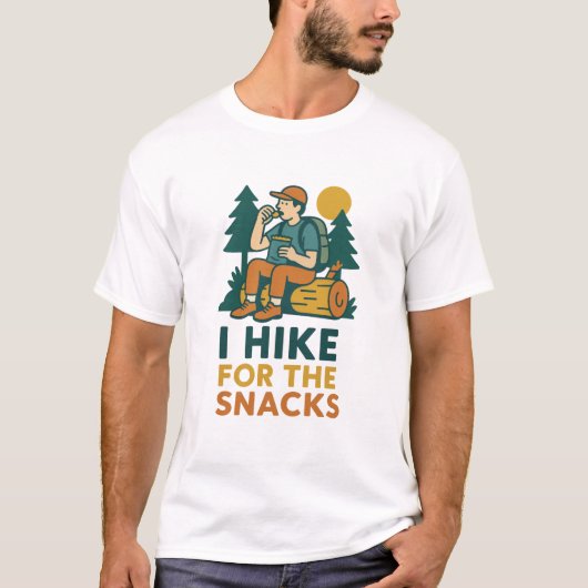 I Hike for the Snacks - Grappig Trail Lover's ontw T-shirt (Voorkant)