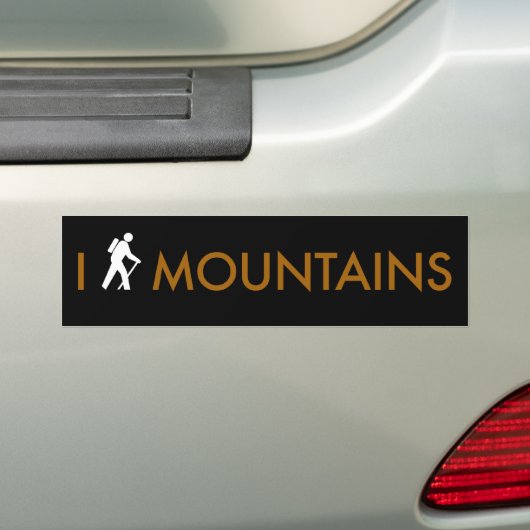 I Hike Mountains Bumpersticker (Op auto)