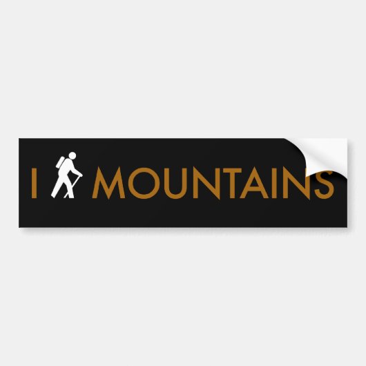 I Hike Mountains Bumpersticker (Voorkant)