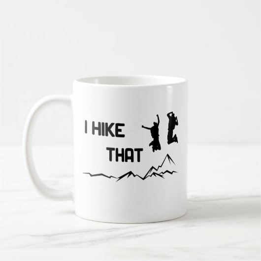 I hike that - Ich mag wandern cooles Grafikdesign  Koffiemok (Links)