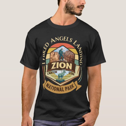I Hiked Angels Landing Zion Retro  T-shirt (Voorkant)