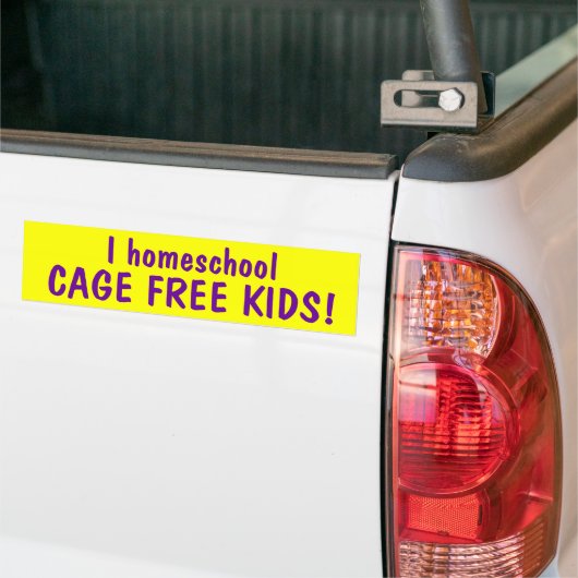 I homeschool CAGE FREE KINDER Bumpersticker (Op Truck)