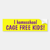I homeschool CAGE FREE KINDER Bumpersticker (Voorkant)