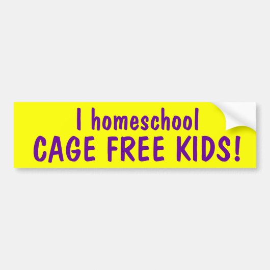 I homeschool CAGE FREE KINDER Bumpersticker (Voorkant)
