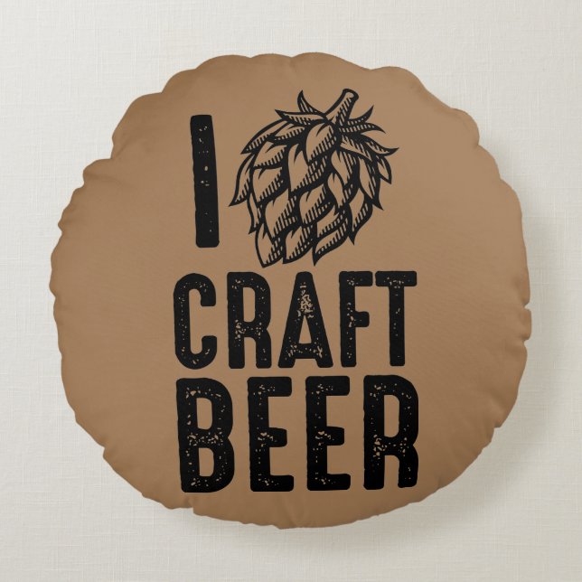 I Hop Craft Beer Rond Kussen (Voorkant)