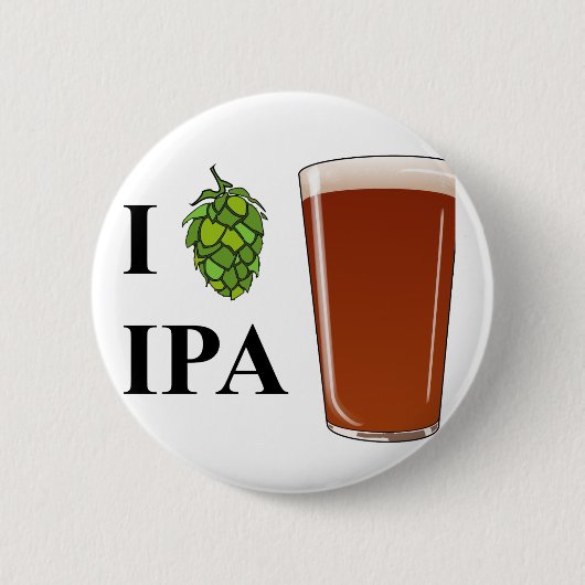 I "hop" IPA-ontwerp Ronde Button 5,7 Cm (Voorkant)