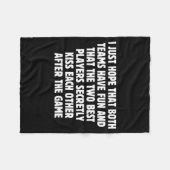 I Hope Both Teams Have Fun Players Kiss Funny Foot Fleece Deken (Voorkant (Horizontaal))