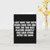 I Hope Both Teams Have Fun Players Kiss Funny Foot Kaart (Gele Bloem)