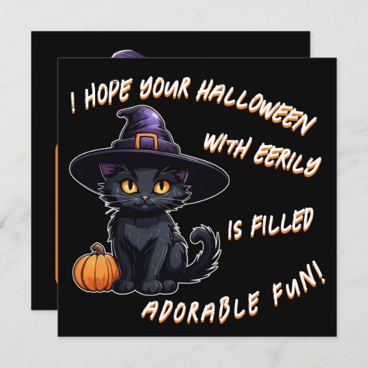 I hope your Halloween..... Tarjeta festiva plana Feestdagenkaart (Voorkant / Achterkant)