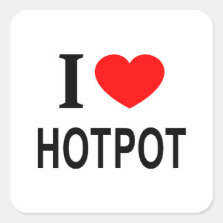 I ❤️ HOTPOT I LOVE HOTPOT I HEART HOTPOT VIERKANTE STICKER