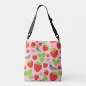 I hou van aardbeien naadloos patroon crossbody tas (Achterkant)
