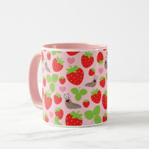 I hou van aardbeien naadloos patroon mok