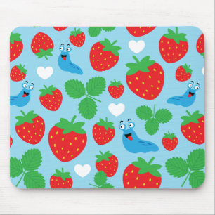 I hou van aardbeien naadloos patroon muismat