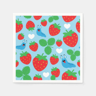I hou van aardbeien naadloos patroon servet
