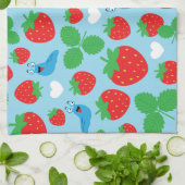 I hou van aardbeien naadloos patroon theedoek (Gevouwen)