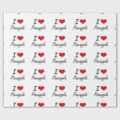 I hou van het kunstzinnige design van ananas cadeaupapier (Vlak)