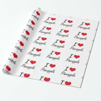 I hou van het kunstzinnige design van ananas cadeaupapier