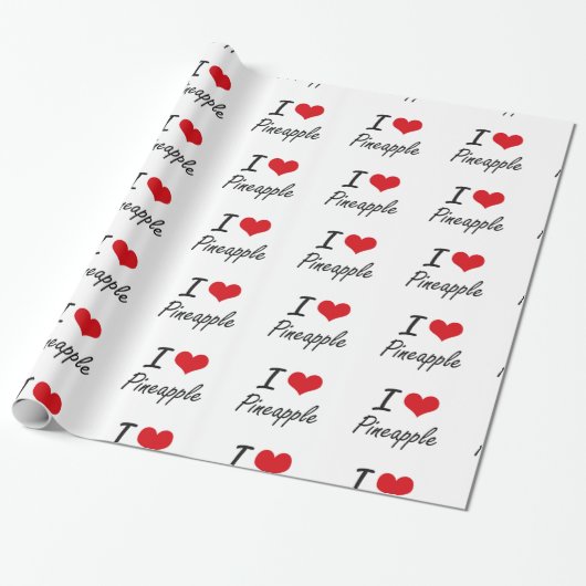 I hou van het kunstzinnige design van ananas cadeaupapier (Uitgerold)