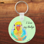 I hou van mijn boedgie Boedgerigar Paraket Bird Sleutelhanger (Voorkant)