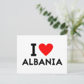 i houden van Albanese natie hartsymbool tekst Briefkaart (Staand voorkant)