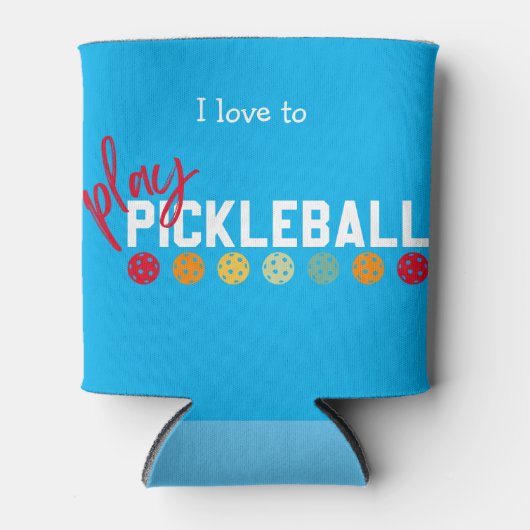 I houdt van Pickleball met design Blikjeskoeler (Voorkant)