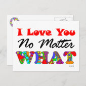 "I houdt van u Geen Kwestie wat" Briefkaart (Voorkant / Achterkant)