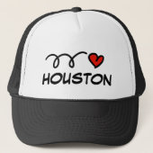 I ❤ HOUSTON trucker hoed met schattig rood hart sy Trucker Pet (Voorkant)