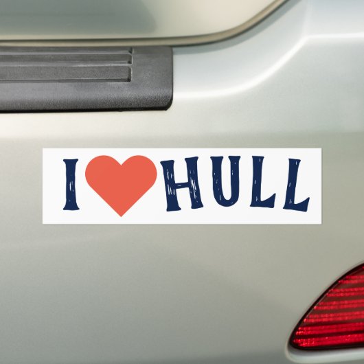 "I & Hull" Ik hou van Hull Bumpersticker (Op auto)