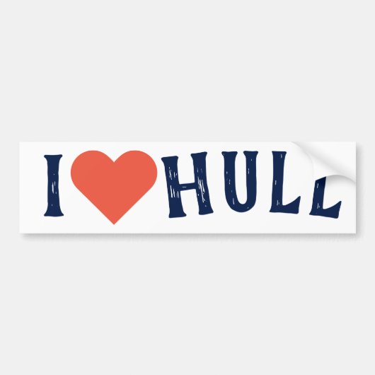 "I & Hull" Ik hou van Hull Bumpersticker (Voorkant)