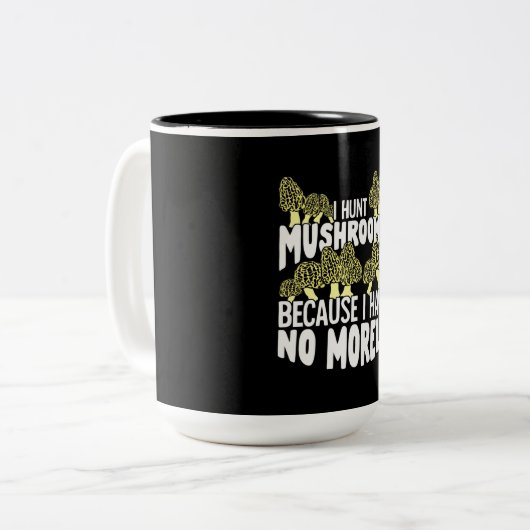 I Hunt paddenstoelen Tweekleurige Koffiemok (Voorkant links)