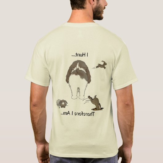 I Hunt PBGV - Grijs T-shirt (Achterkant)