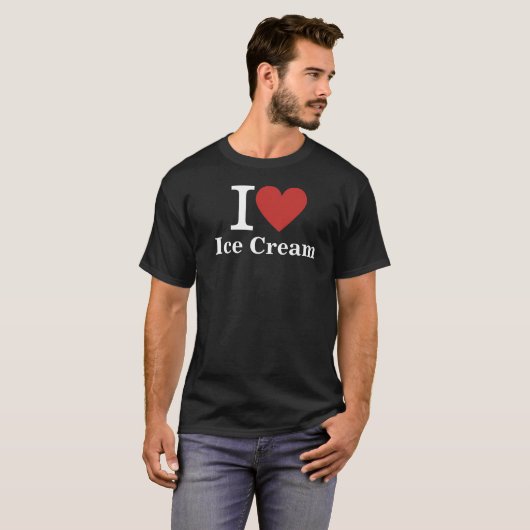 I ❤️ Ice Cream voor Ice Cream Shop Medewerkers CUS T-shirt (Voorkant volledig)