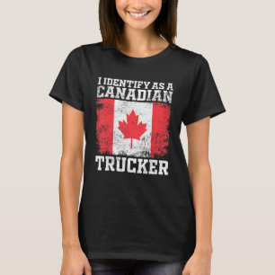 I Identify As A Canadian Trucker Support 2022 Mand T-shirt
