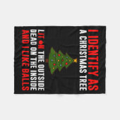 I Identify As A Christmas Tree Lit On Outside Dead Fleece Deken (Voorkant (Horizontaal))
