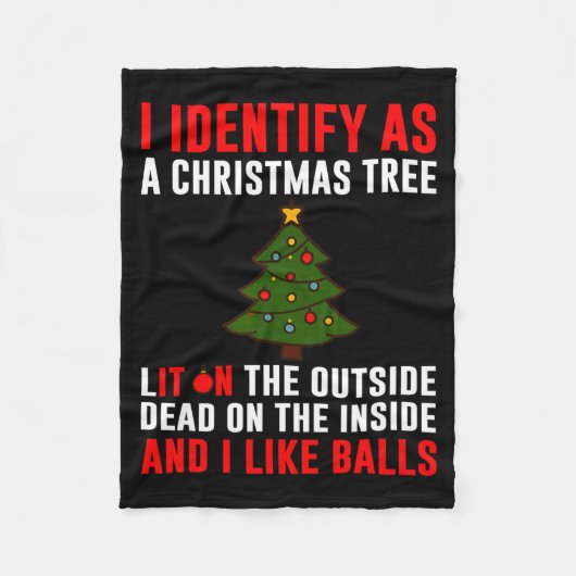 I Identify As A Christmas Tree Lit On Outside Dead Fleece Deken (Voorkant)