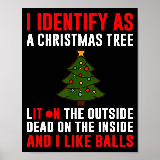 I Identify As A Christmas Tree Lit On Outside Dead Poster (Voorkant)