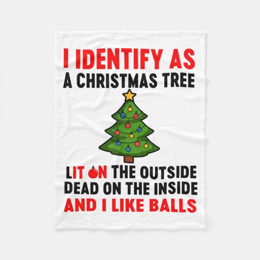 I Identify As A Christmas Tree Lit On The Outside  Fleece Deken (Voorkant)