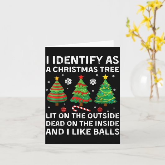I Identify As A Christmas Tree Lit On The Outside  Kaart (Gele Bloem)