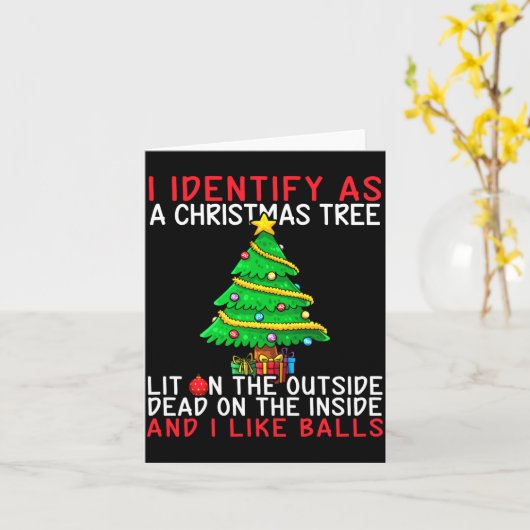 I Identify As A Christmas Tree Lit On The Outside  Kaart (Gele Bloem)