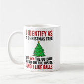 I Identify As A Christmas Tree Lit On The Outside Koffiemok (Links)